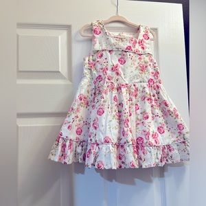 Sweet honey pink floral pinafore (like new)Size 5T
